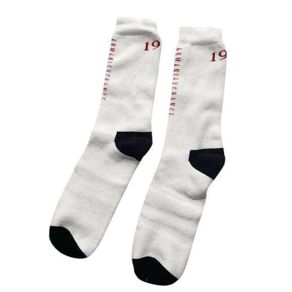 Armani Exchange Men's Short Sponge Socks White Small/Medium - Picture 1 of 4
